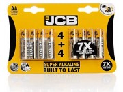 JCB Super Alkaline AA Batteries (pack of 8)